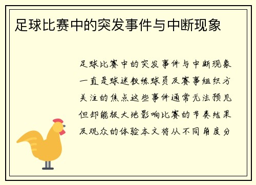 足球比赛中的突发事件与中断现象